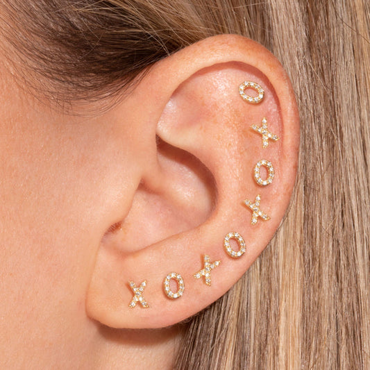 XO Zircon Letter Earrings